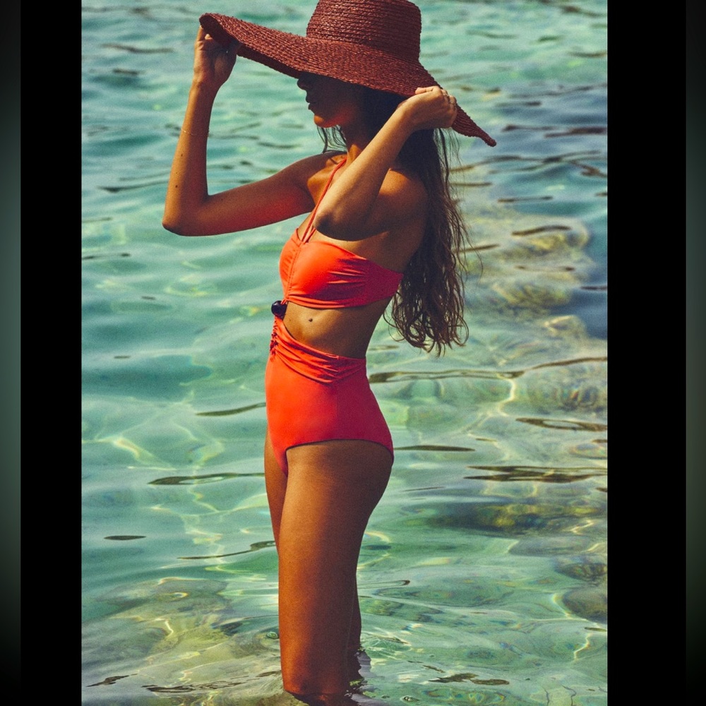 ZARA BEAD BANDEAU SWIMSUIT